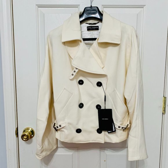DOLCE & GABBANA VIRGIN WOOL DOUBLE BREASTED MOTO JACKET MADE IN ITALY - Picture 1 of 12